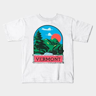 Vintage Style Vermont Kids T-Shirt